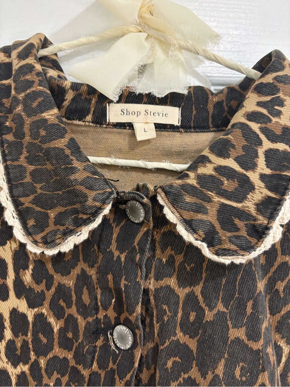 Boutique Leopard Print Jean Collar Dress View 3